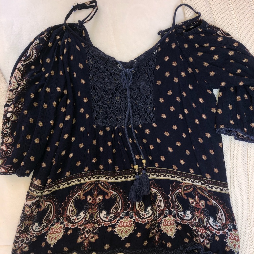 Blue & Gold off shoulder top